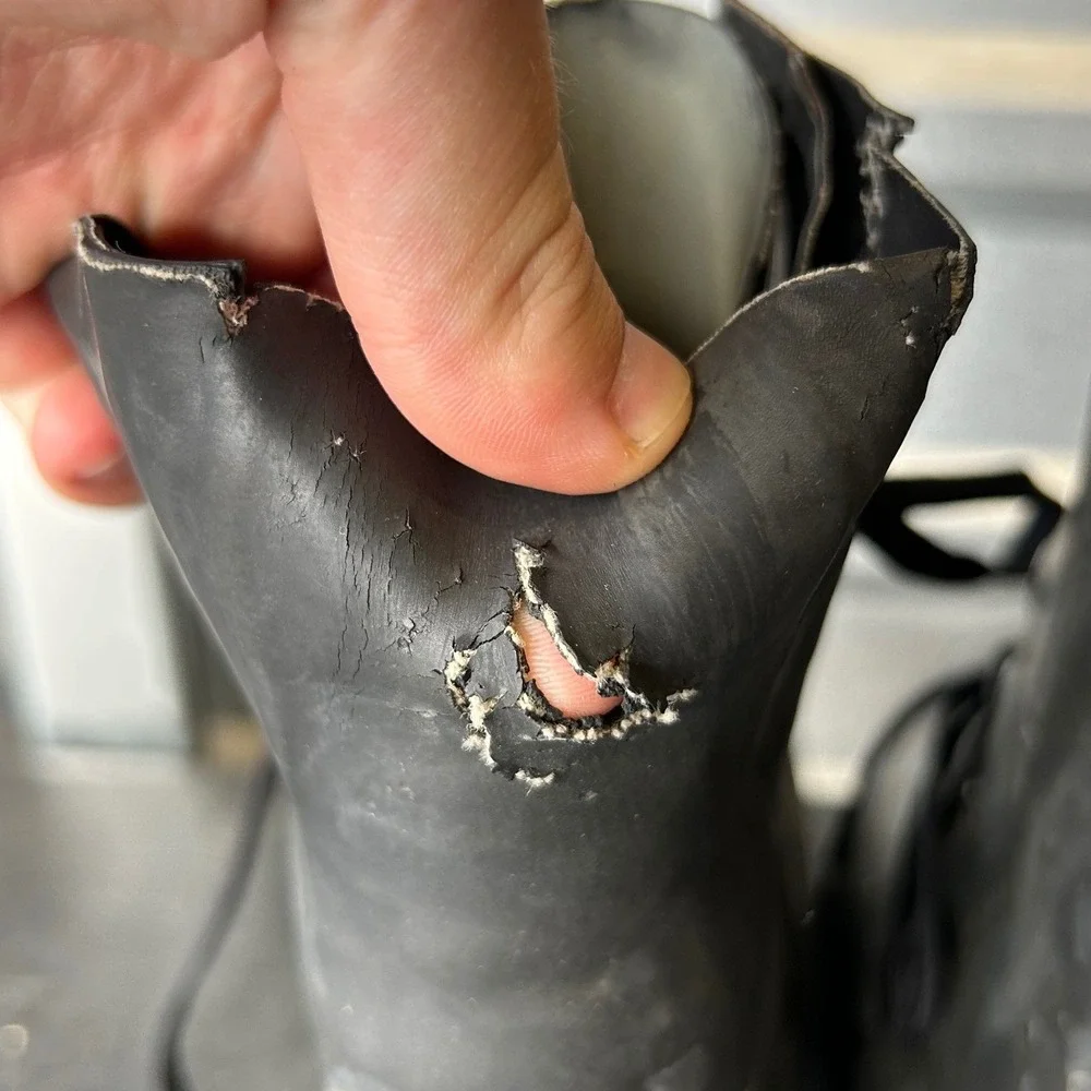 Vintage Bristolite QMC 7R Black Rubber Combat Utility Boots US Military Style
